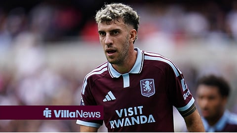 Matteo Ruggeri in action for Aston Villa.