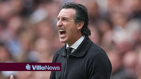 Unai Emery screaming on the touchlines at Aston Villa