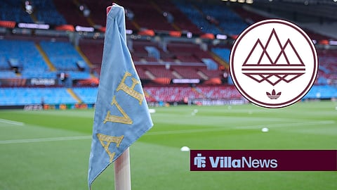 Aston Villa flag at Villa Park and Adidas Spezial badge