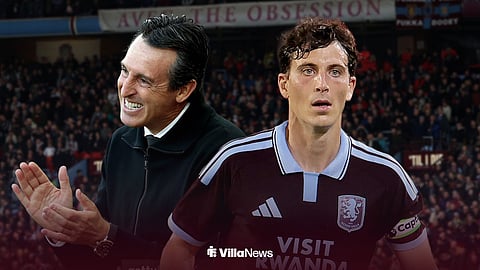 Unai Emery and Pau Torres in action for Aston Villa ahead of Villa Park