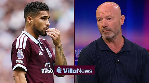Aston Villa's Joao Gomes with Match of the Day pundit Alan Shearer