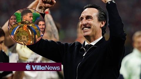Unai Emery celebrating looking towards Chelsea winning the Club World Cup