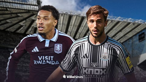 Boubacar Kamara playing for Aston Villa Nico Gonzalez playing for Newcastle United