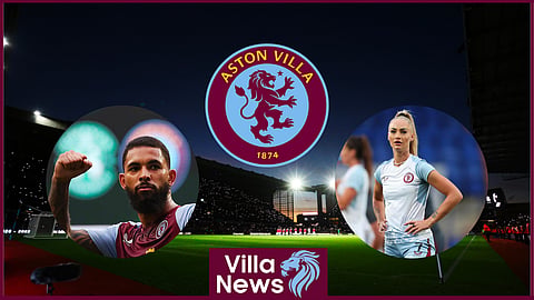 Aston Villa Women star Alisha Lehmann and Douglas Luiz at Villa Park