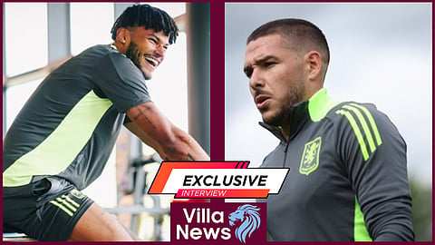 Tyrone Mings and Emi Buendia have been spotted in Aston Villa training [Credit: X]