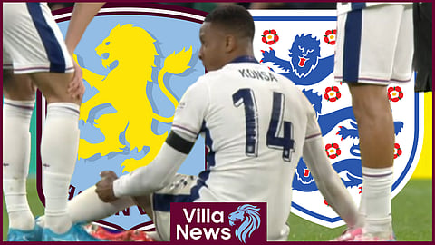 Aston Villa star Ezri Konsa suffered an injury with England [credit: ItvX]