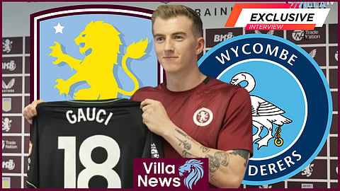 Joe Gauci made his first Aston Villa start against Wycombe Wanderers [credit: Aston Villa Football Club on YouTube]