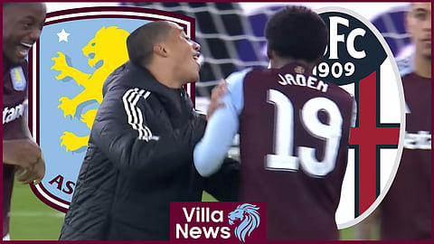 Jaden Philogene was a substitute for Aston Villa against Bologna  [credit: TNT Sports on YouTube]