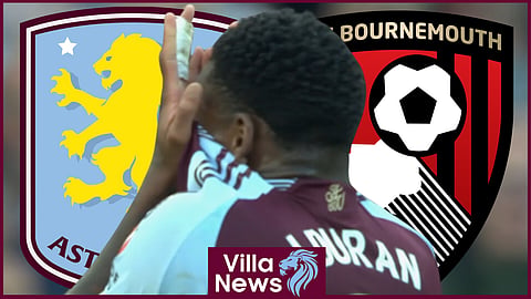 Jhon Duran missed a big chance for Aston Villa v Bournemouth [credit: Match of the Day on BBC Iplayer]