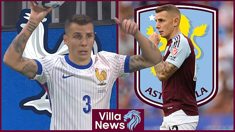 Aston Villa and France defender Lucas Digne [credit: Viaplay international on YouTube and Imago]