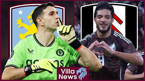 Aston Villa and Emi Martinez preparing to face Fulham and Raul Jimenez [credit: @brfootball on X]
