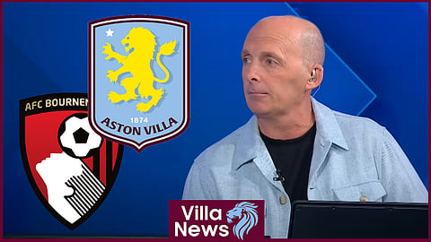 Mike Dean reacts to Aston Villa controversy v Bournemouth. Credit: Sky Sports