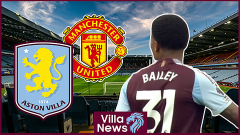 Leon Bailey started the game for Aston Villa against Manchester United [credit: Premier League]