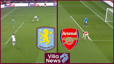 Aston Villa mistake v Club Brugge compared to Arsenal [Credit: Football on TNT Sports X]