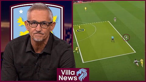 Gary Lineker reacts to Aston Villa on Match of the Day [credit: BBC iPlayer]