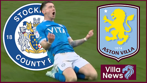 Louie Barry is on loan at Stockport County from Aston Villa [Credit: @SkyFootball on X]