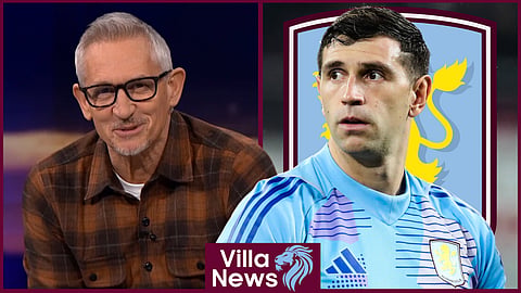 Gary Lineker reacts to Aston Villa goalkeeper Emi Martinez [credit: Match of the Day and Imago]