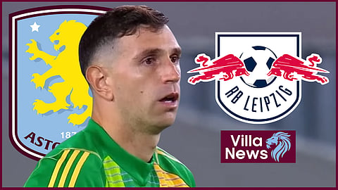 Emi Martinez made an error for Aston Villa against RB Leipzig [Credit: CONMEBOL on YouTube]