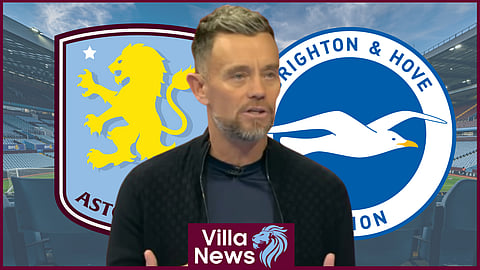 Lee Hendrie reacts to Aston Villa v Brighton controversy. (Credit - Imago/Sky Sports Premier League on YouTube)