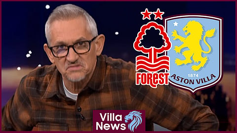 Gary Lineker reacts to controversy in Nottingham Forest v Aston Villa. (Credit: MOTD)