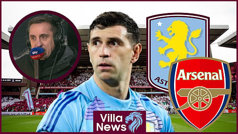 Gary Neville felt sorry for Emi Martinez in Aston Villa v Arsenal (Credit: Imago/ Sky Sports)