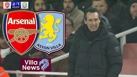Unai Emery was booked in Arsenal v Aston Villa. (Credit: Sky Sports)