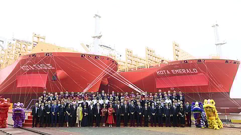 Dual naming ceremony of Pacific International Lines' newest containerships Kota Eagle and Kota Emerald, October 15, 2024