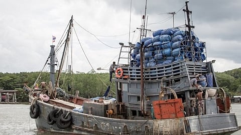 A fishing vessel somewhere in Thailand