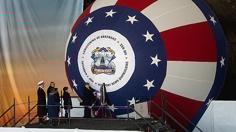 Christening of the attack submarine USS Arkansas, December 7, 2024
