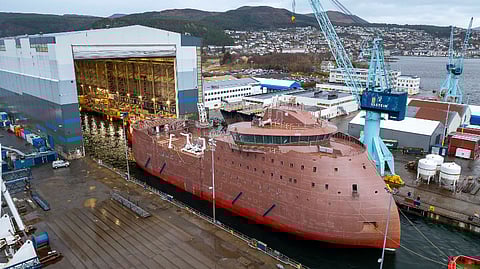 BS Offshore's newest CSOV upon arrival at Ulstein Verft's facilities in Norway, December 18, 2024