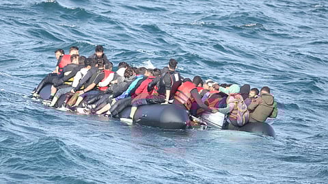Illegal immigrants crossing the English Channel