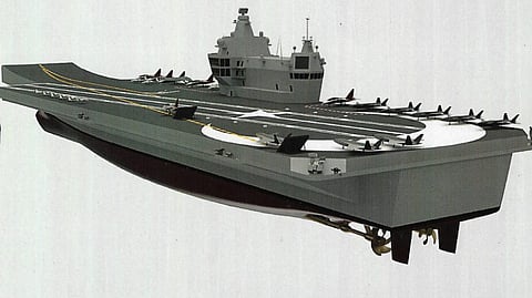Rendering of a Turkish Navy MUGEM-class aircraft carrier