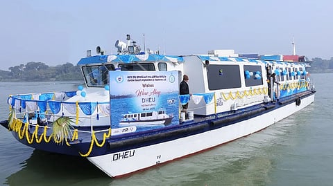 Dheu, the West Bengal government's new electric catamaran ferry