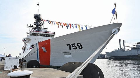 The US Coast Guard Legend-class national security cutter USCGC Calhoun