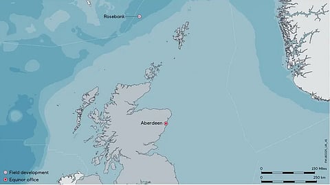 Map of Rosebank field location north of Scotland