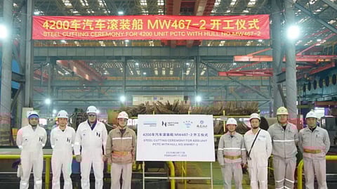 Chinese yard starts construction of two dual-fuel car carriers