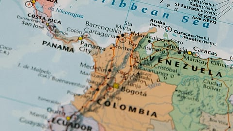 Caribbean map central south america panama