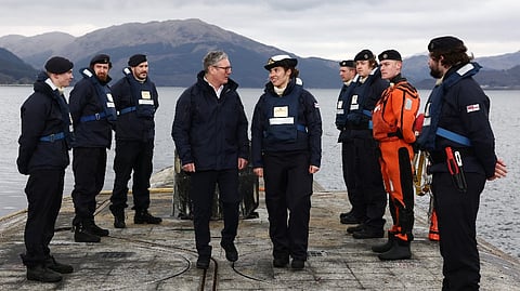 Keir Starmer joins Vanguard-class submarine crew returning home from nuclear deterrent patrol