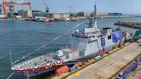 Philippine Navy's second Miguel Malvar-class corvette launched in South Korea