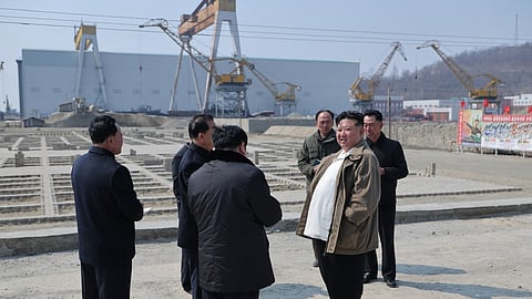 Kim Jong Un at Nampo Shipyard