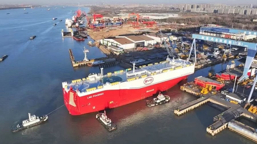 BYD's newest car carrier departs for Brazil on maiden operational voyage
