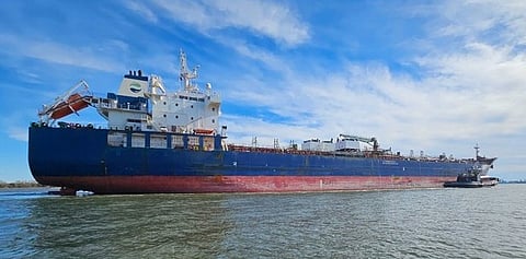 Hafnia Amessi underway following the contact with Pier B