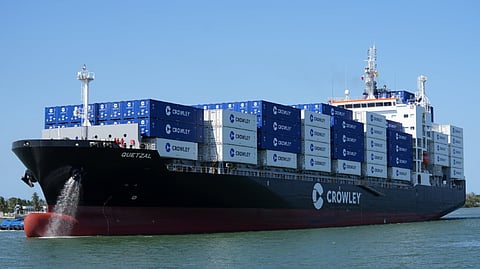 Crowley's newest LNG-powered containership sails on maiden commercial voyage
