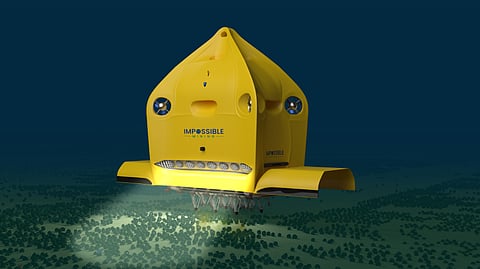 Artist's impression of Impossible Metals' seabed mining device