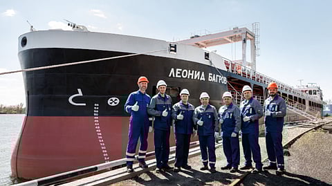 Russian dry cargo ship Leonid Bagrov sails on maiden voyage