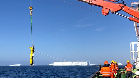 Gathering data from the ocean immediately surrounding a giant iceberg is difficult