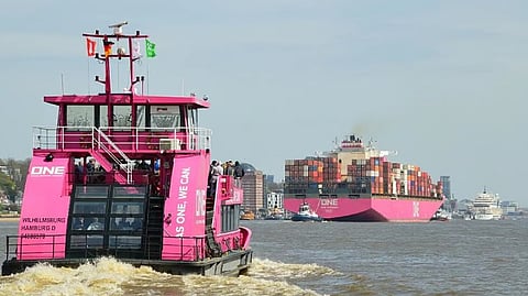 Ocean Network Express ferry and containership