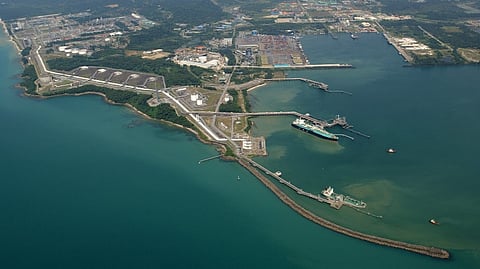Aerial view of the Petronas LNG Complex in Bintulu, Sarawak