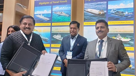 GRSE and Aries Marine executives during MOU signing