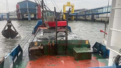 Dredging operation in progress